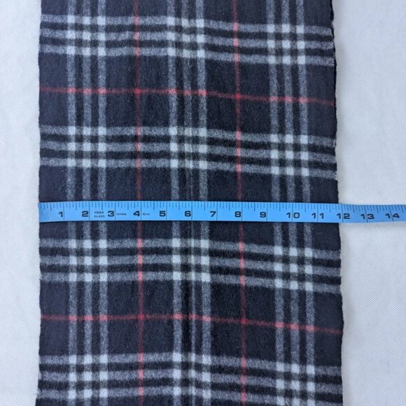 Authentic Burberry Check Lambswool Scarf Blue – Unisex – Used – Winter Essential - Picture 7 of 7